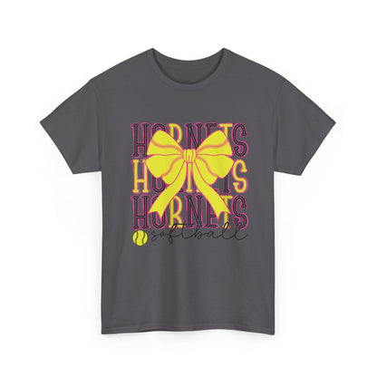 Hornets Softball Tee — Yellow Bow Team Shirt