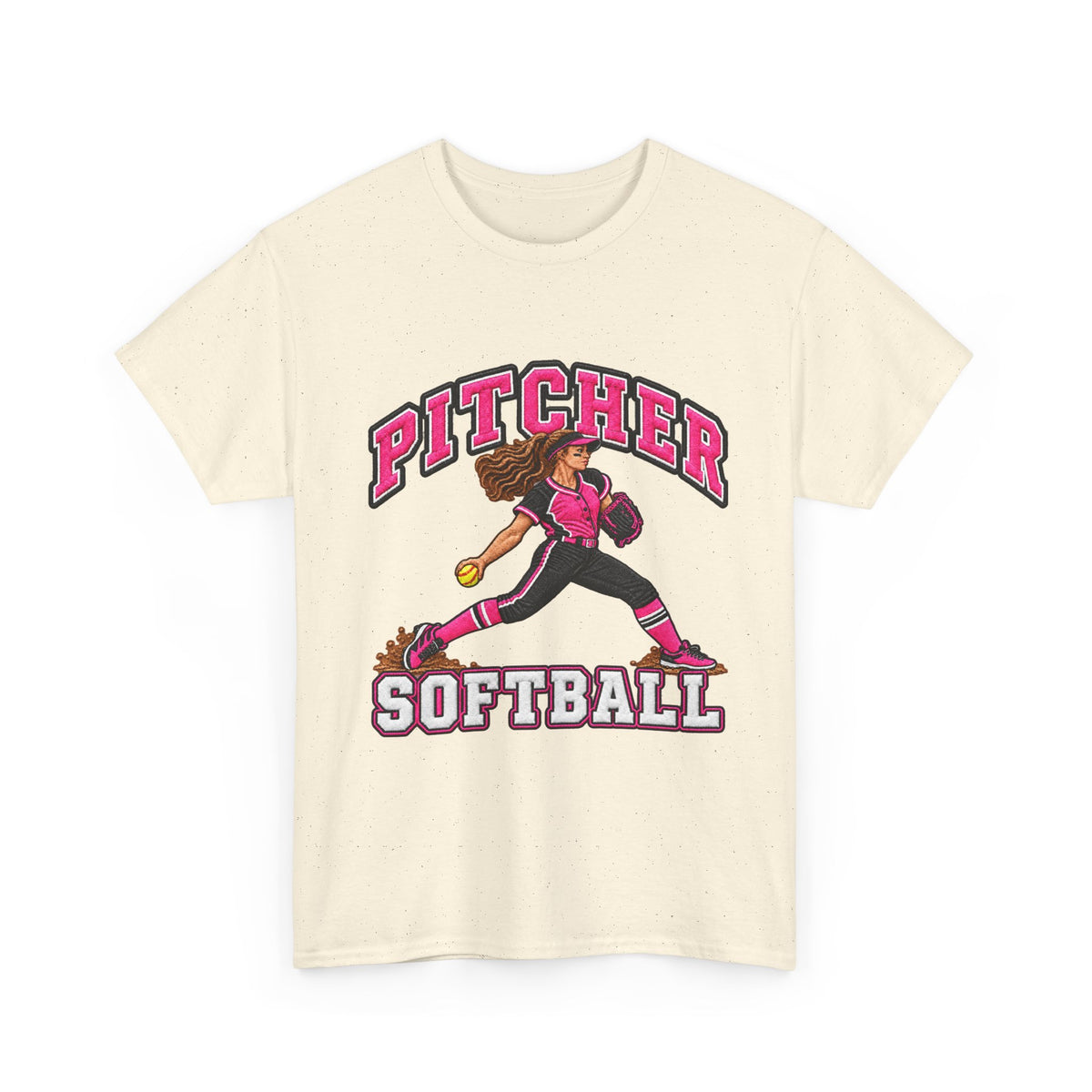 Softball Pitcher T‑Shirt – Pink Team Graphic Tee