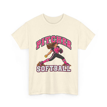 Softball Pitcher T‑Shirt – Pink Team Graphic Tee