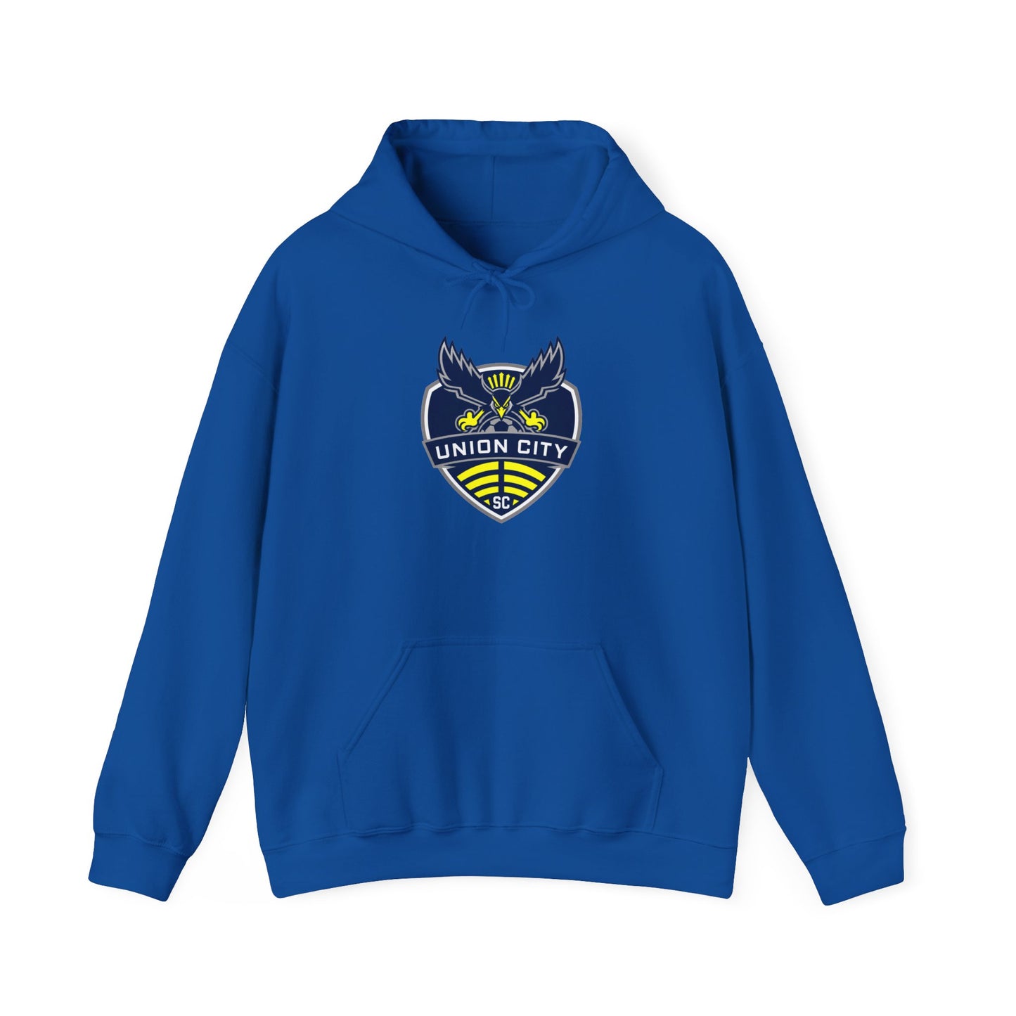 Union City Soccer Crest Hoodie — Vintage Eagle Shield Logo Pullover
