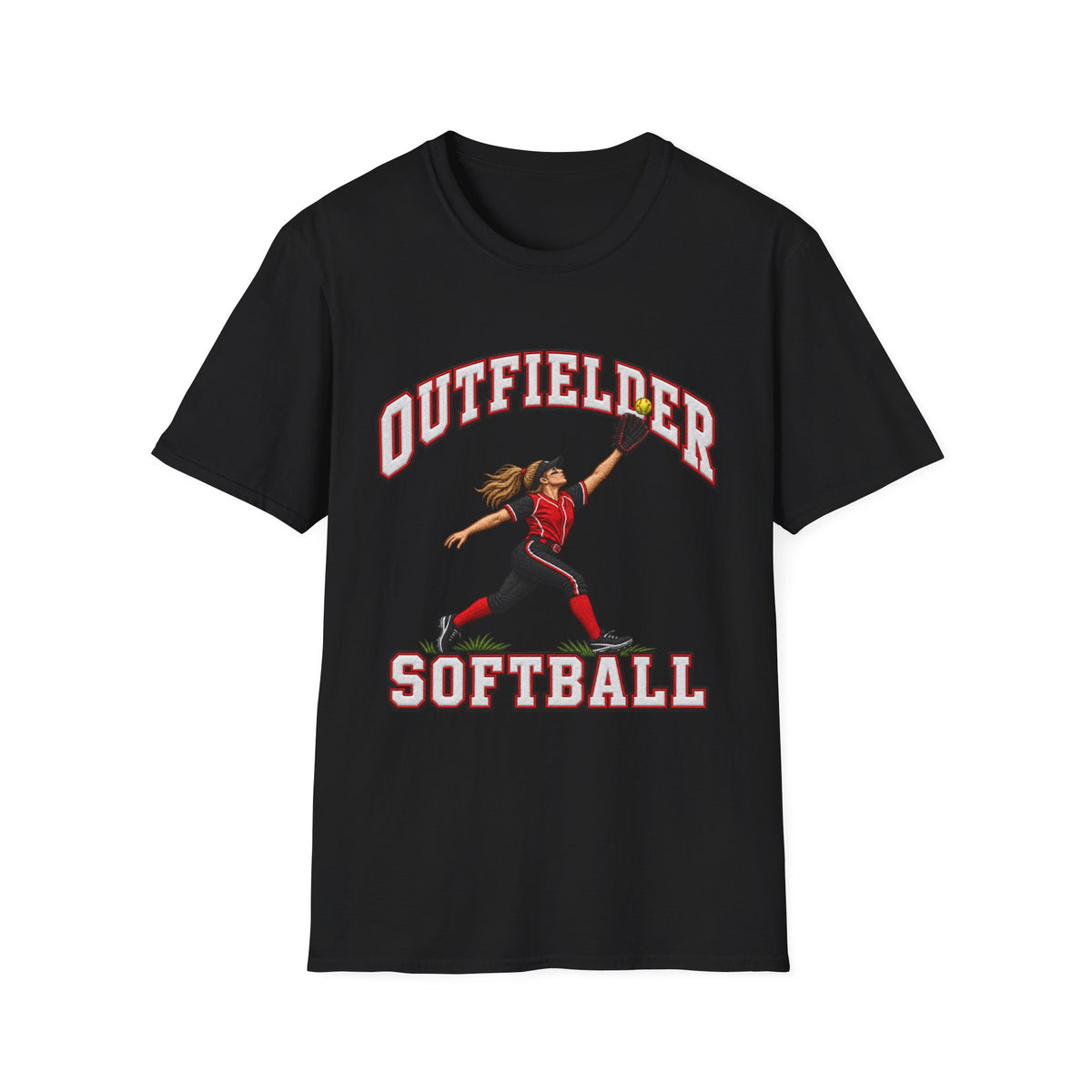 Outfielder Softball T-Shirt – Female Player Graphic Tee