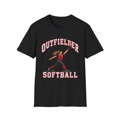 Outfielder Softball T-Shirt – Female Player Graphic Tee