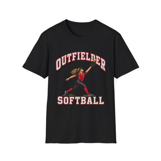 Outfielder Softball T-Shirt – Female Player Graphic Tee