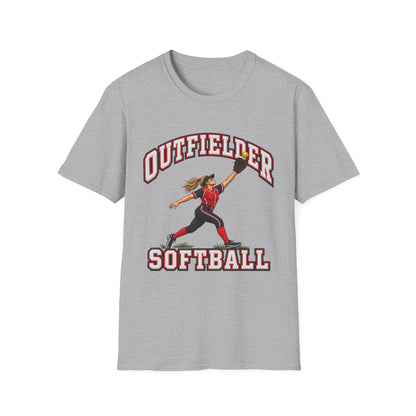 Outfielder Softball T-Shirt – Female Player Graphic Tee