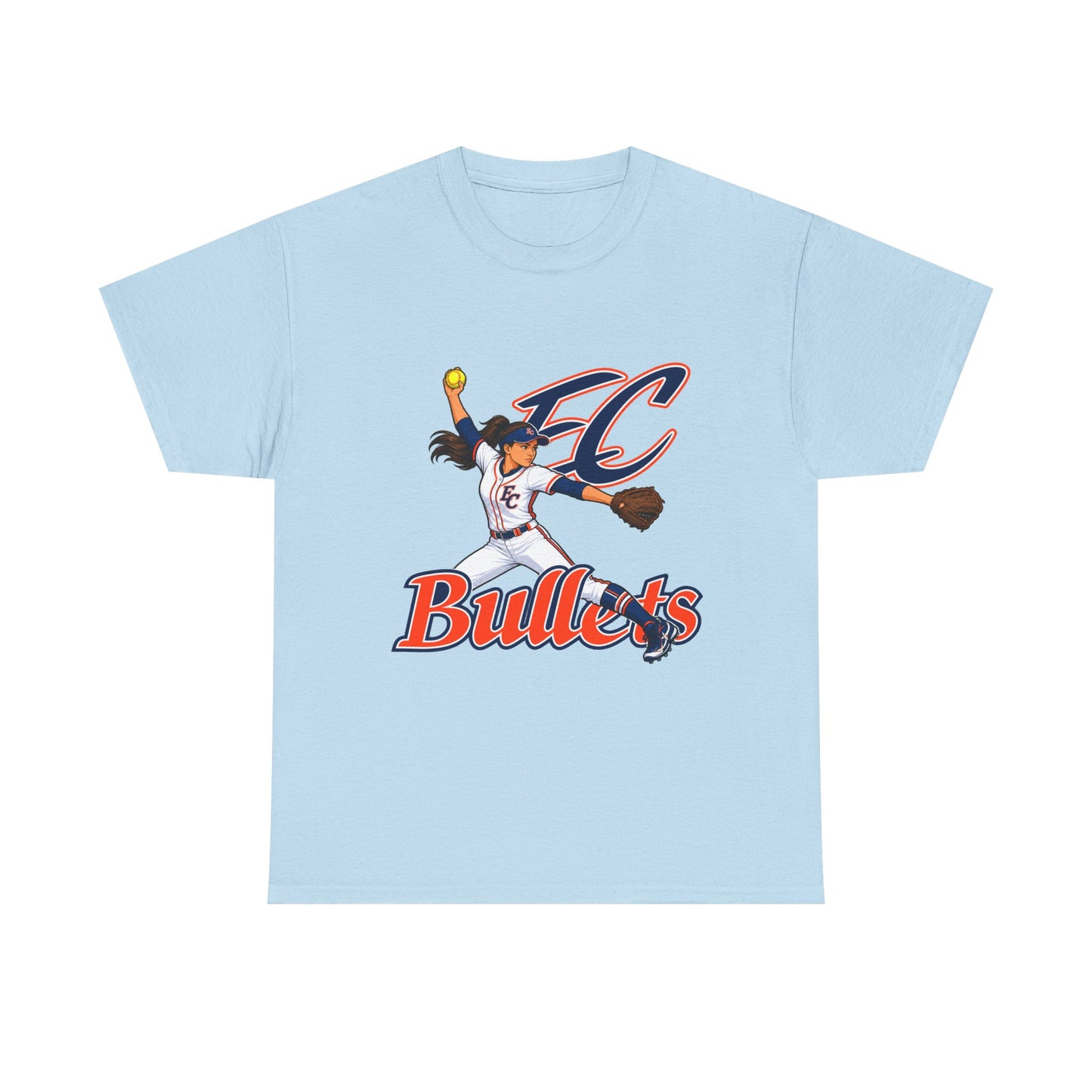 Softball Team Tee — 'EC Bullets' Pitcher Graphic Shirt