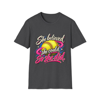 She Believed She Could So She Did Softball T-Shirt