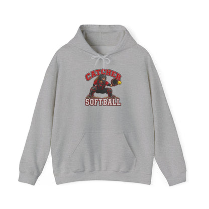 Cathedral Softball Hoodie - Catcher Graphic Pullover for Players & Fans
