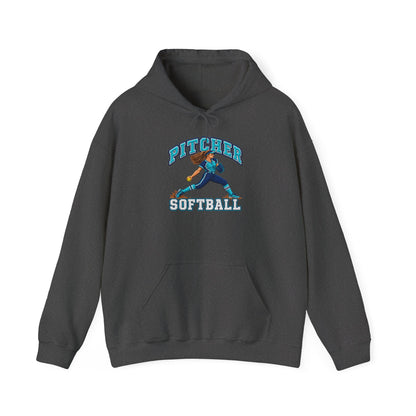 Softball Pitcher Hoodie — Vintage Pitcher Graphic Sweatshirt