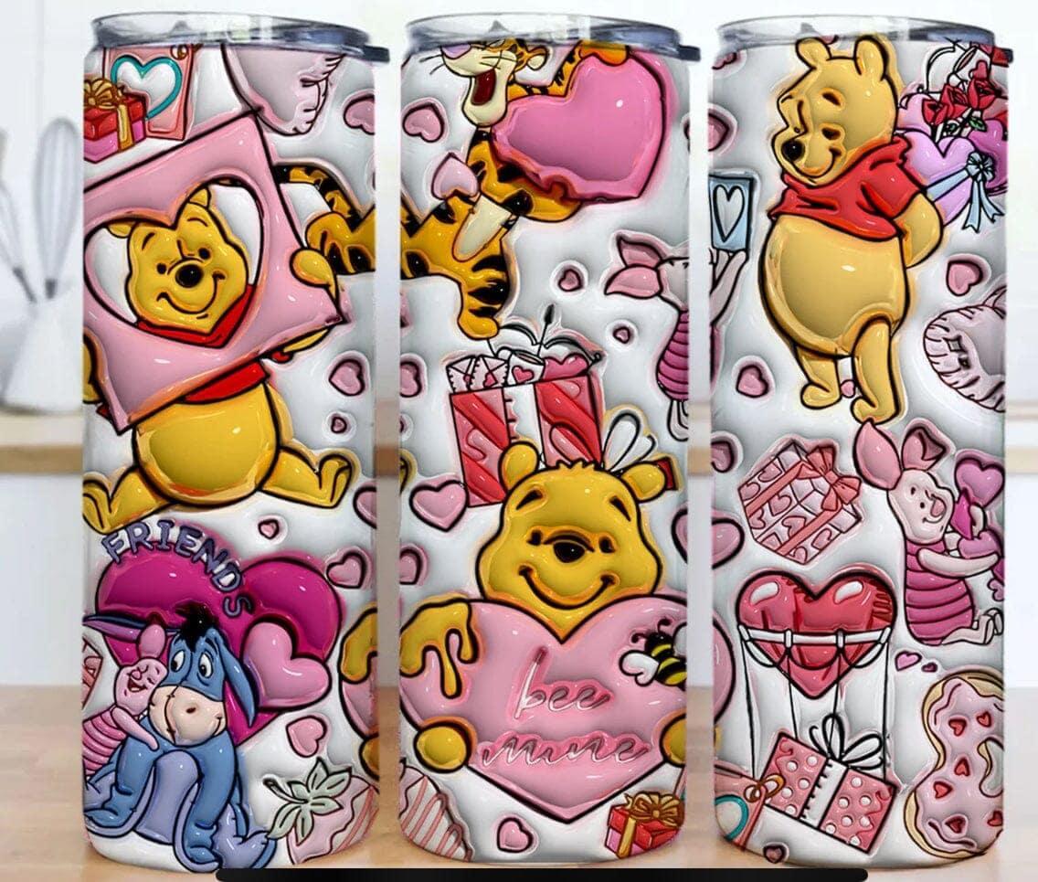 3D Bear and Friends 20oz Insulated Stainless Steel Travel cup for Hot and Cold Drinks Everyday - KW CUSTOM CREATIONS