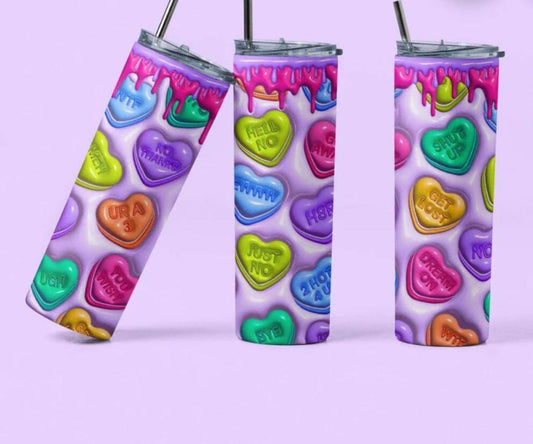 3D Funny Valentines Day 20oz Tumbler Gift Idea for Couples with Playful Design Perfect Gift for Your Loved One - KW CUSTOM CREATIONS