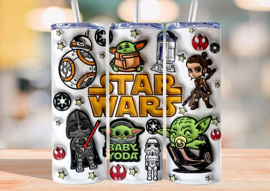3D S War 20oz Tumbler Star Wars Inspired Premium Materials Bold 3D Design for Fans - KW CUSTOM CREATIONS