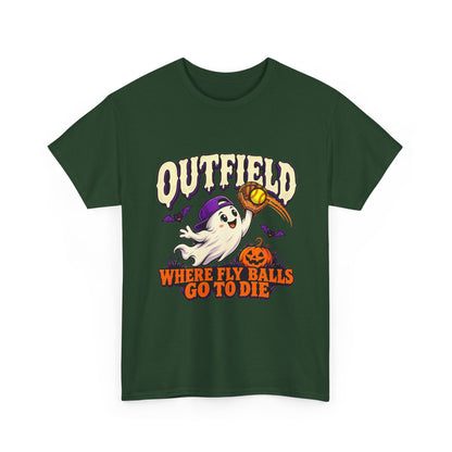 Outfield Where Fly Balls Go to Die Baseball Halloween T-Shirt