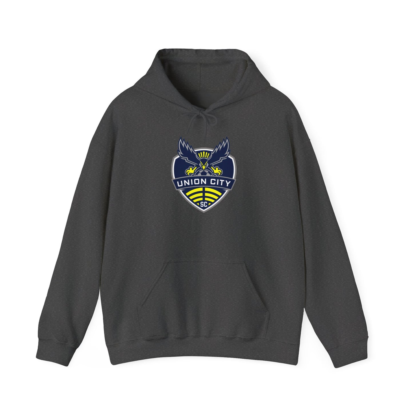 Union City Soccer Crest Hoodie — Vintage Eagle Shield Logo Pullover