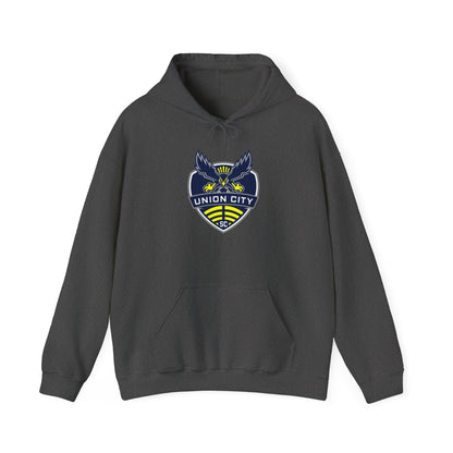 Union City Soccer Crest Hoodie — Vintage Eagle Shield Logo Pullover