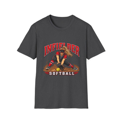 Infielder Softball T-Shirt — Girls Softball Player Graphic Tee
