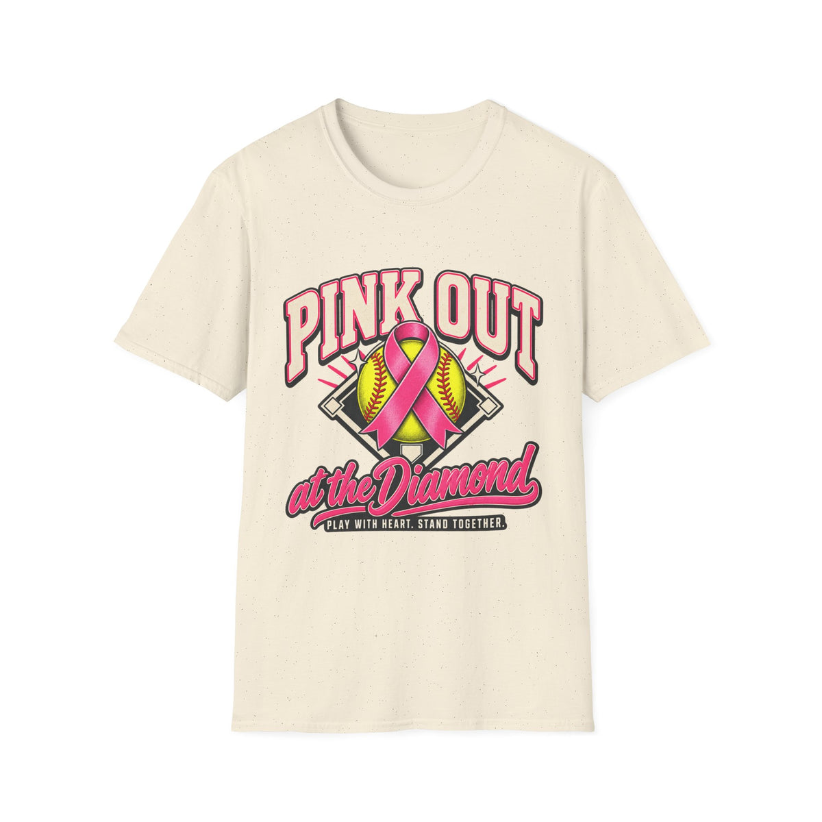 Pink Out Softball T-Shirt — "Pink Out at the Diamond" Breast Cancer Awareness