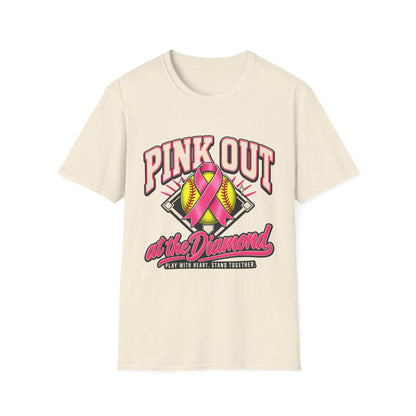 Pink Out Softball T-Shirt — "Pink Out at the Diamond" Breast Cancer Awareness
