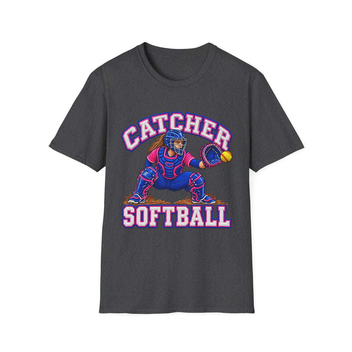 Catcher Softball T-Shirt — Youth & Adult Softball Player Tee