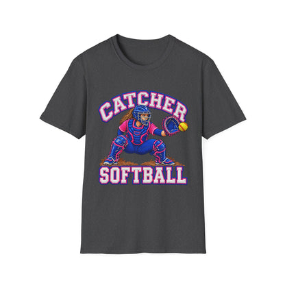 Catcher Softball T-Shirt — Youth & Adult Softball Player Tee