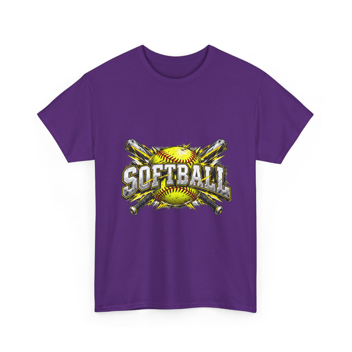 Softball Crossed Bats and Ball Graphic T-Shirt