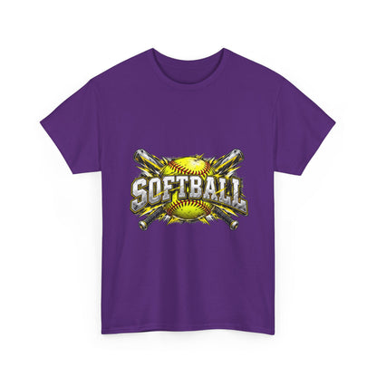 Softball Crossed Bats and Ball Graphic T-Shirt