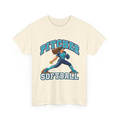 Softball Pitcher Graphic Tee — "Pitcher Softball" Vintage Player Design