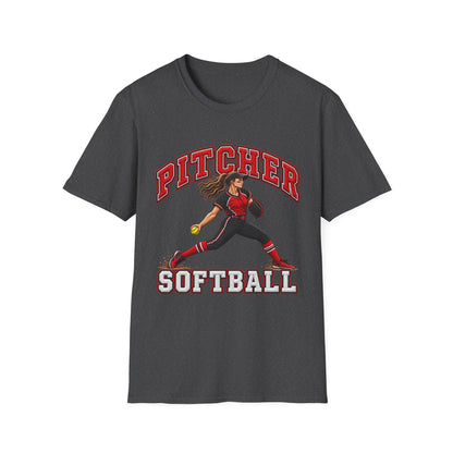 Pitcher Softball T-Shirt — Women's Softball Player Graphic Tee