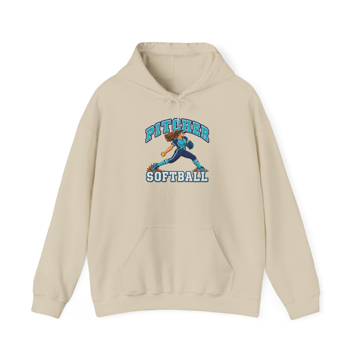 Softball Pitcher Hoodie — Vintage Pitcher Graphic Sweatshirt
