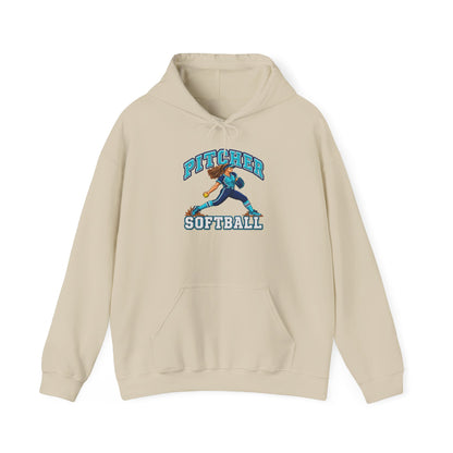 Softball Pitcher Hoodie — Vintage Pitcher Graphic Sweatshirt