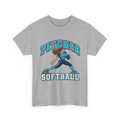Softball Pitcher Graphic Tee — "Pitcher Softball" Vintage Player Design
