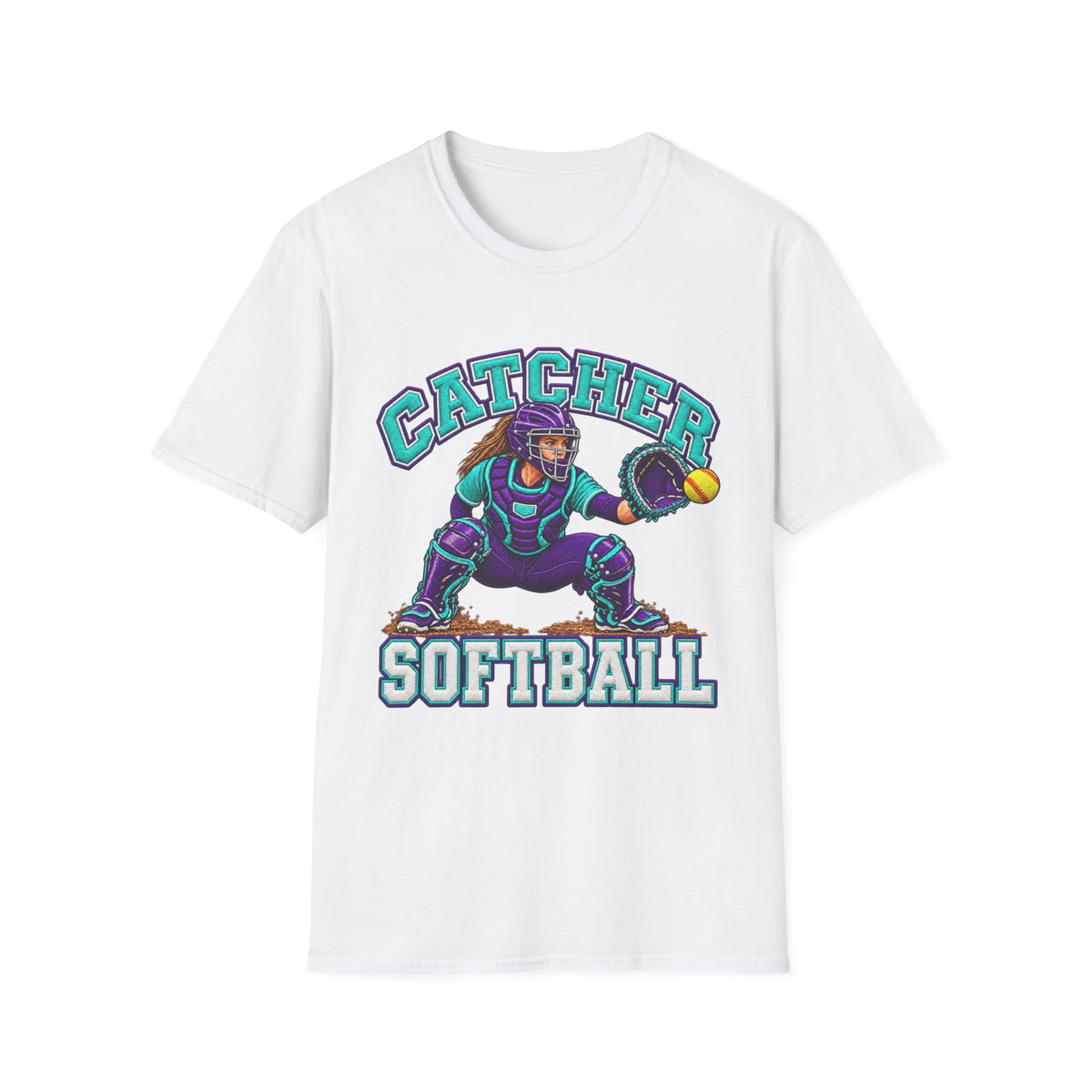 Catcher Softball T-Shirt — Retro Team Baseball Graphic Tee