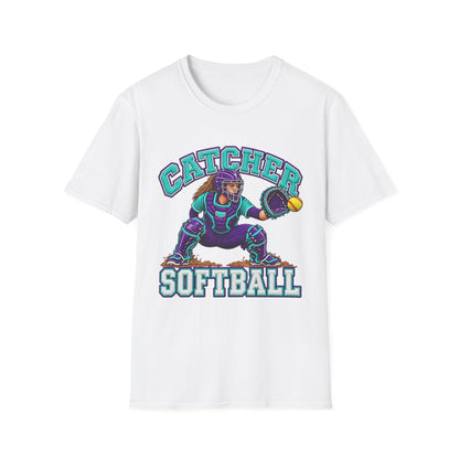 Catcher Softball T-Shirt — Retro Team Baseball Graphic Tee