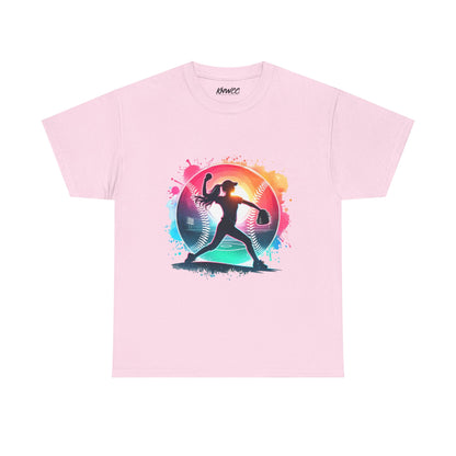 Running Silhouette Softball Tee — Colorful Sunset Runner Graphic Shirt – product image 11