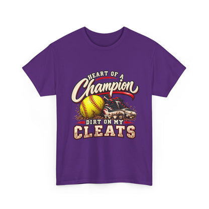 Heart of a Champion Dirt Only Cleats Softball T-Shirt