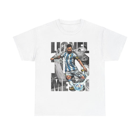 Soccer Star Graphic Tee Front — Argentina Striped Jersey Player Design – product image 1