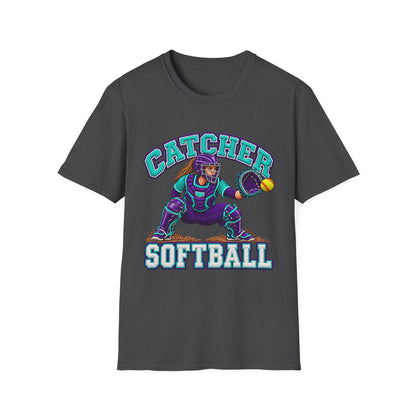 Catcher Softball T-Shirt — Retro Team Baseball Graphic Tee