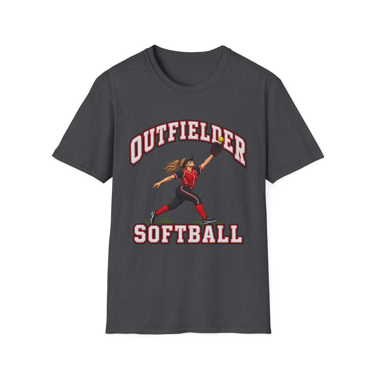 Outfielder Softball T-Shirt – Female Player Graphic Tee