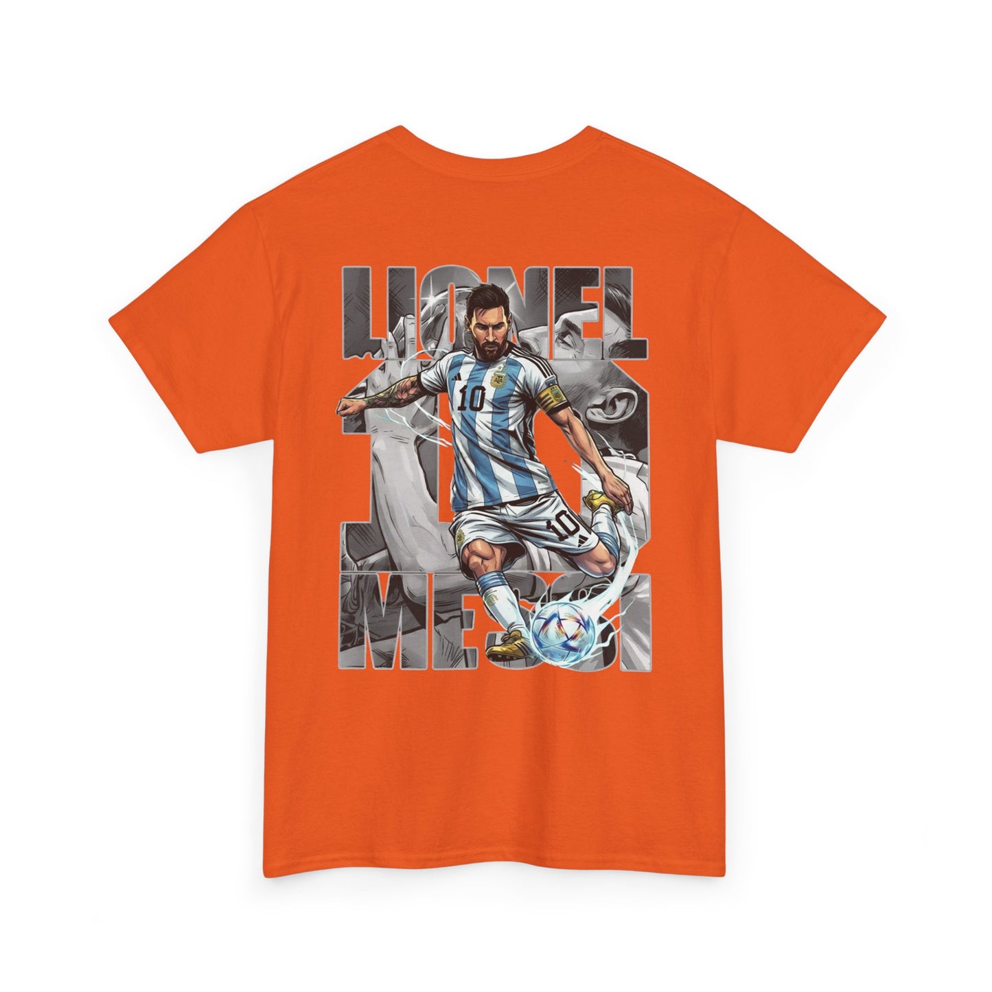 Soccer Star Graphic Tee Back — Argentina Striped Jersey Player Design