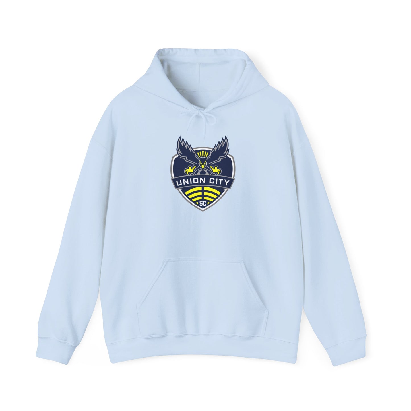Union City Soccer Crest Hoodie — Vintage Eagle Shield Logo Pullover