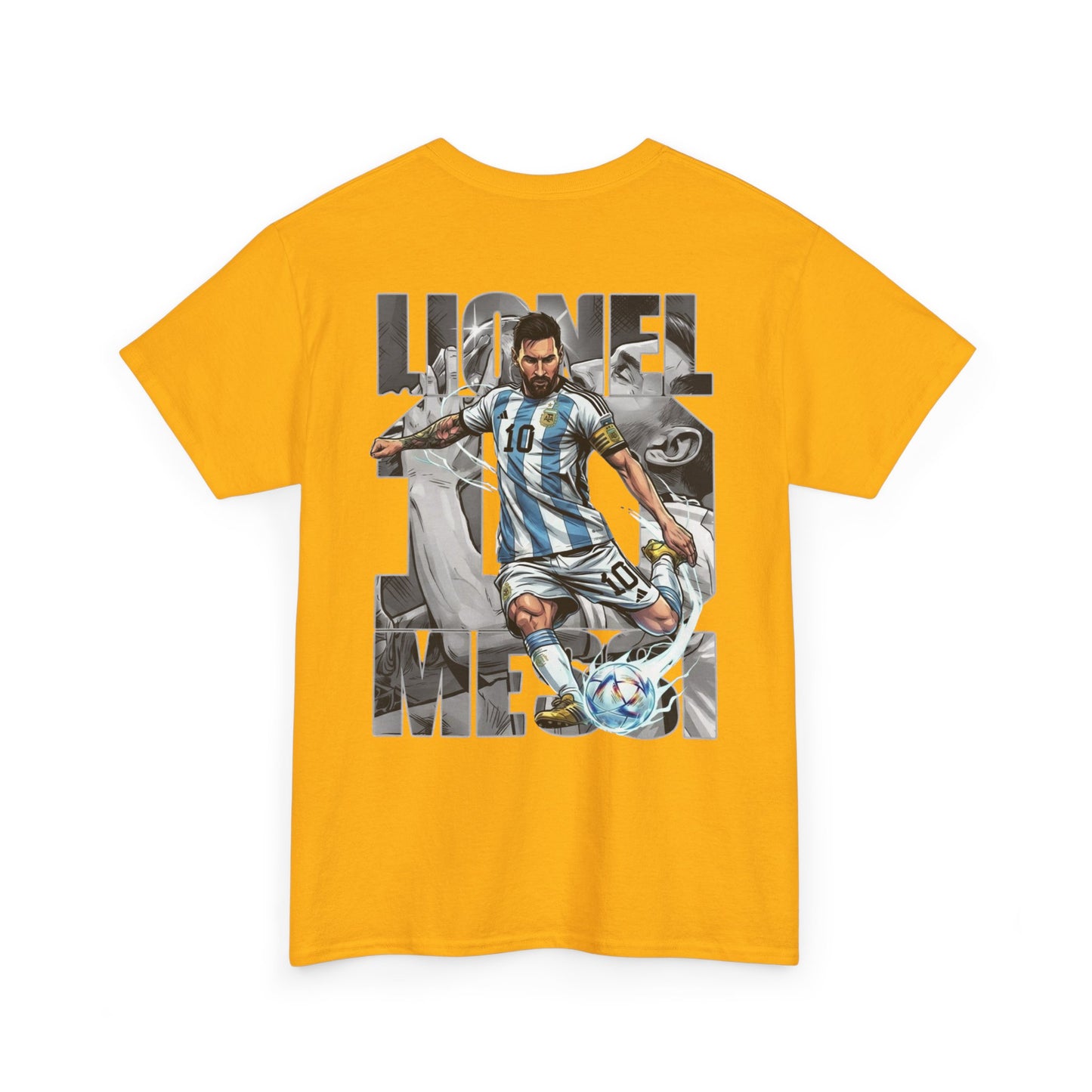 Soccer Star Graphic Tee Back — Argentina Striped Jersey Player Design