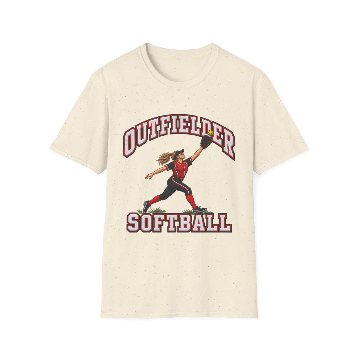 Outfielder Softball T-Shirt – Female Player Graphic Tee