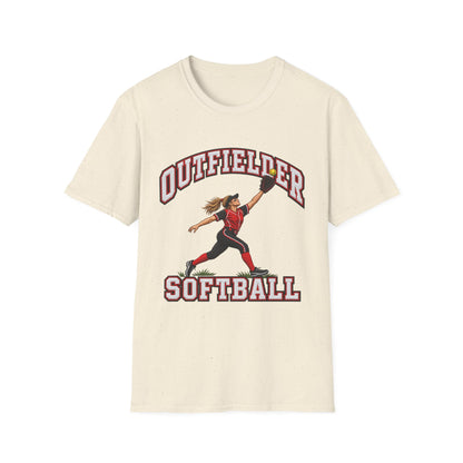 Outfielder Softball T-Shirt – Female Player Graphic Tee
