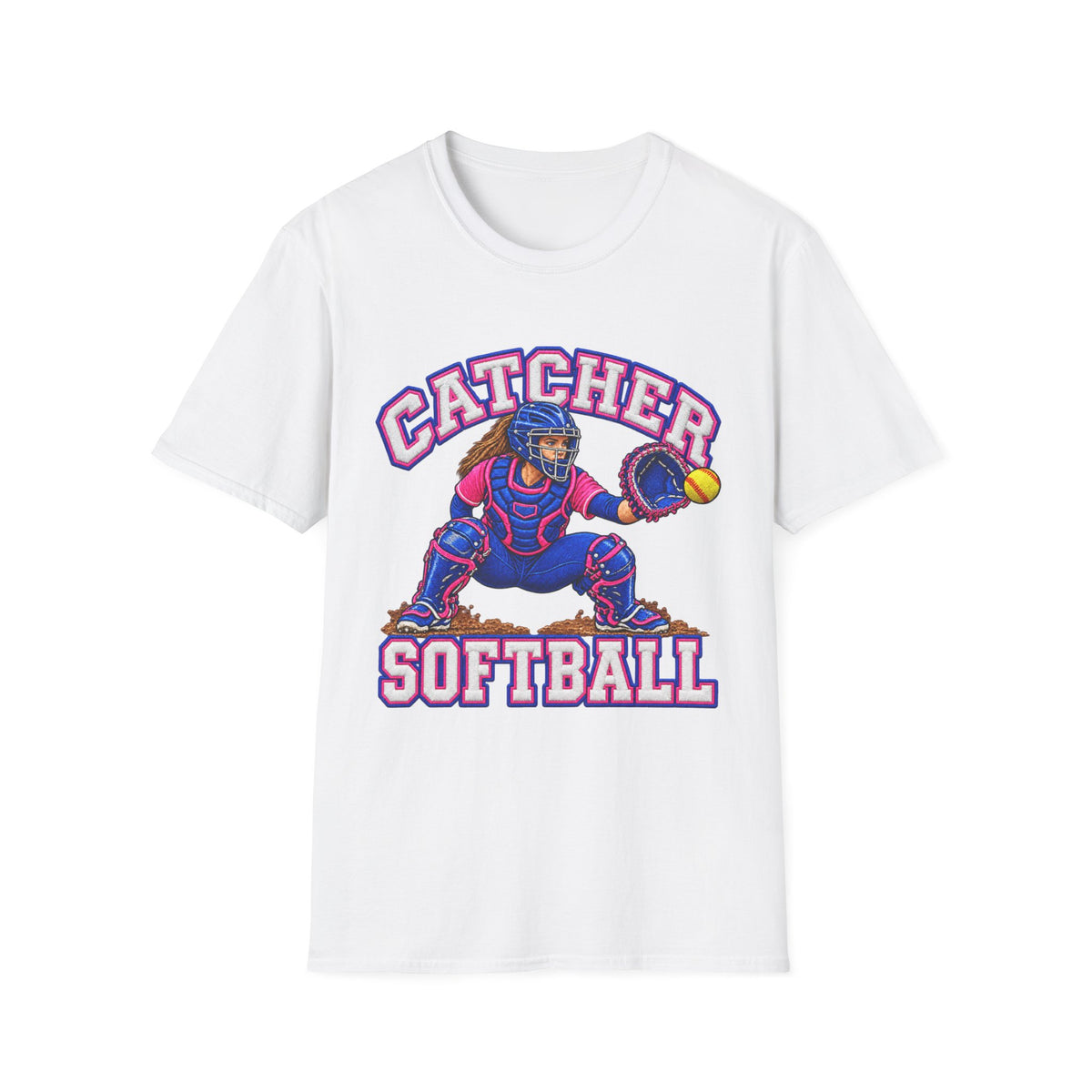 Catcher Softball T-Shirt — Youth & Adult Softball Player Tee