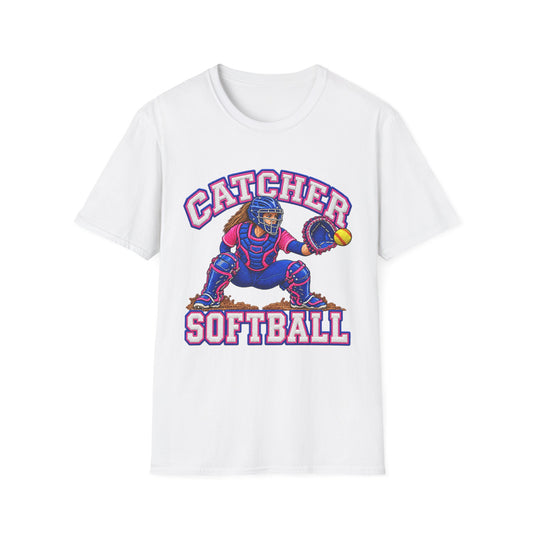 Catcher Softball T-Shirt — Youth & Adult Softball Player Tee