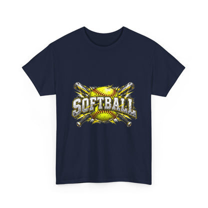 Softball Crossed Bats and Ball Graphic T-Shirt