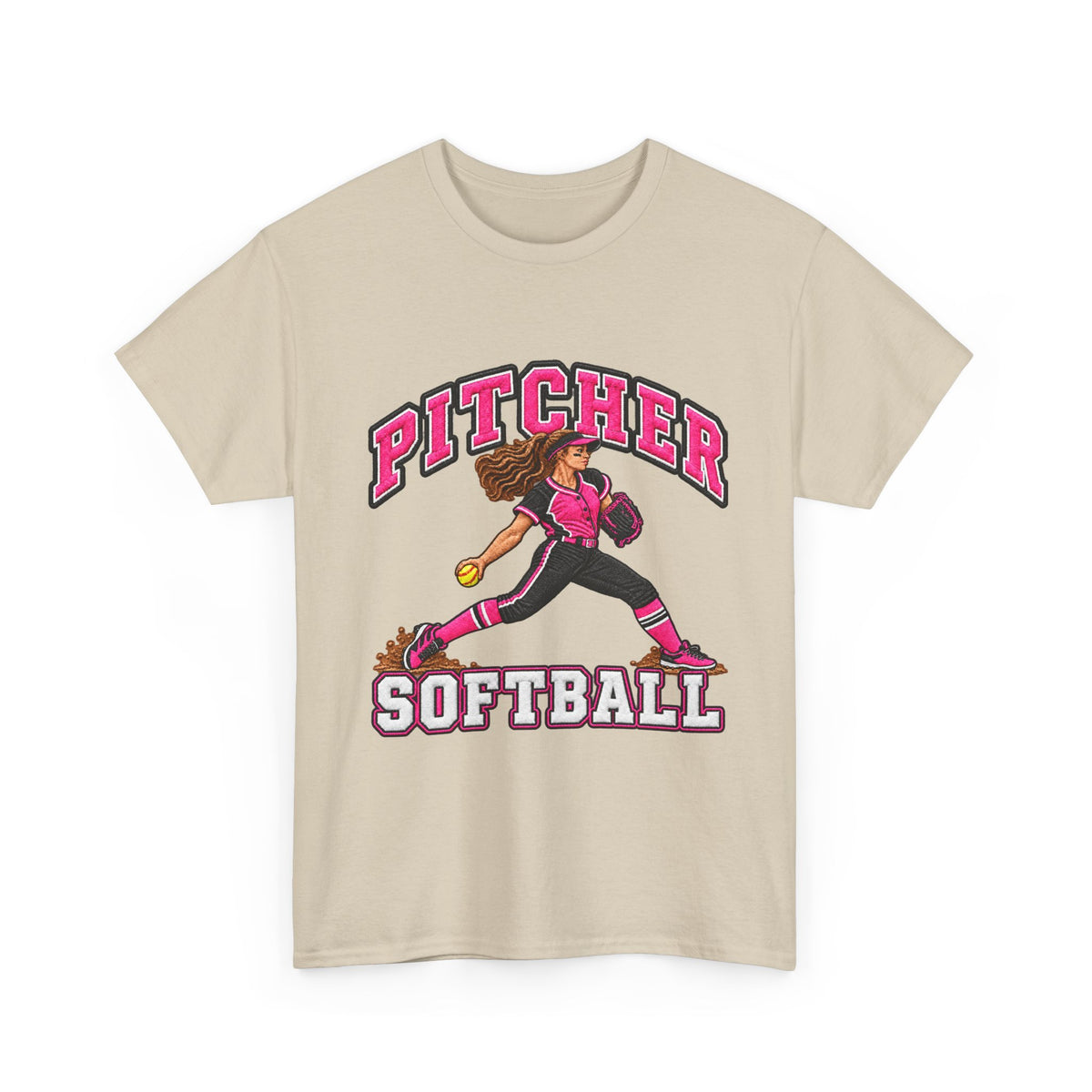 Softball Pitcher T‑Shirt – Pink Team Graphic Tee