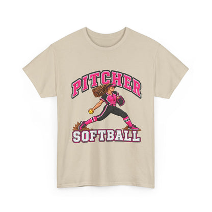 Softball Pitcher T‑Shirt – Pink Team Graphic Tee