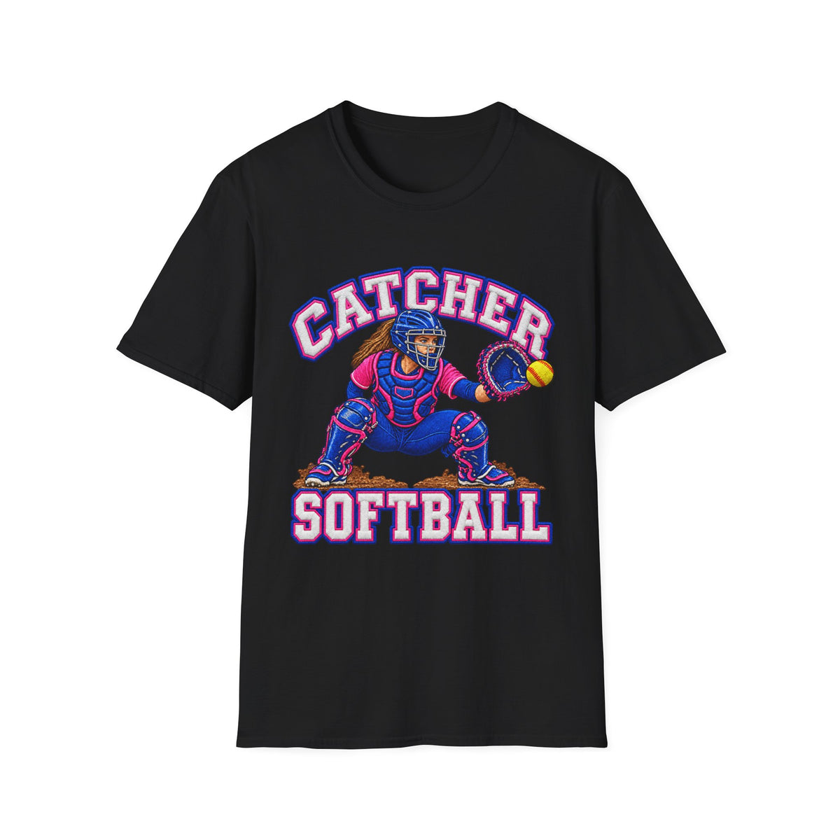 Catcher Softball T-Shirt — Youth & Adult Softball Player Tee