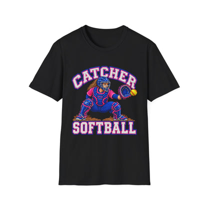 Catcher Softball T-Shirt — Youth & Adult Softball Player Tee