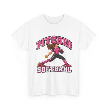 Softball Pitcher T‑Shirt – Pink Team Graphic Tee